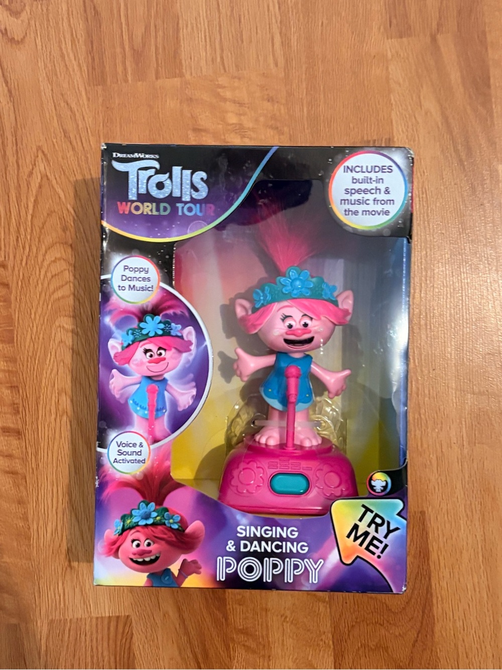 Dreamworks Trolls World Tour Singing Dancing Poppy Toy Voice Sound Activated